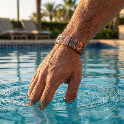 NurtureX BioFLOW Max Men's Pure Copper Magnetic Bracelet - Adjustable, 10K Gauss, Fold Over Clasp