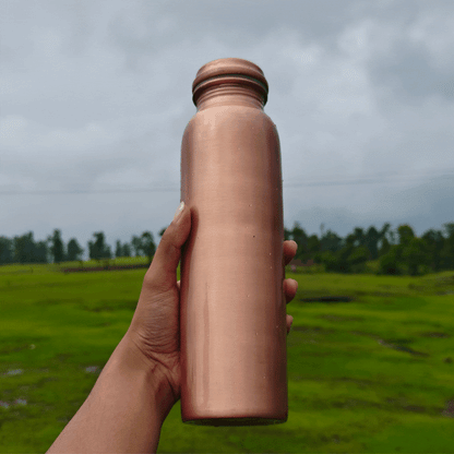 NurtureX Smooth Pure Copper Water Bottle 34 Oz. / 1 Litre